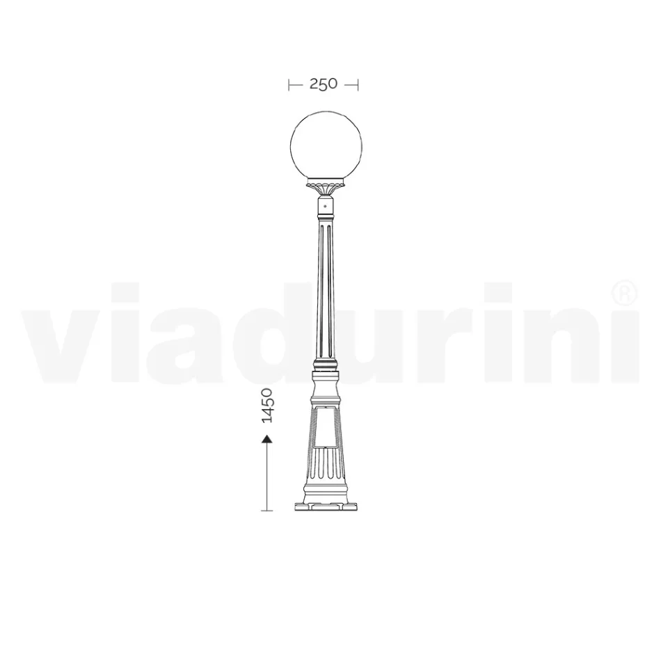 Lampione Alto 145 cm in Acrilico e Alluminio Antracite Made in Italy - Trovaantracite Viadurini