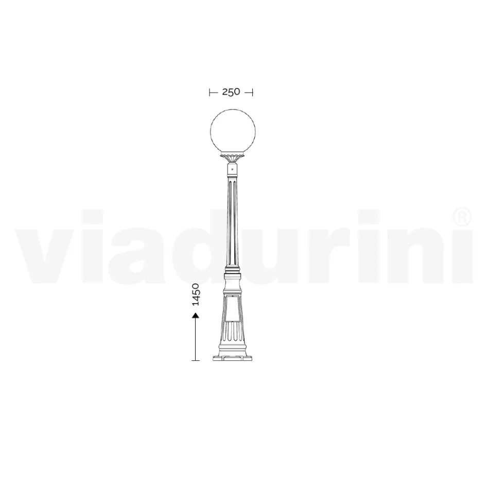 Lampione Alto 145 cm in Acrilico e Alluminio Bianco Made in Italy - Trovabianco Viadurini