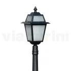Lampione Alto 152 cm da Giardino in Alluminio Antracite e Vetro Sabbiato - Elric Viadurini