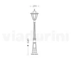 Lampione Alto 154 cm da Giardino in Vetro e 5 Finiture di Alluminio - Pinako Viadurini