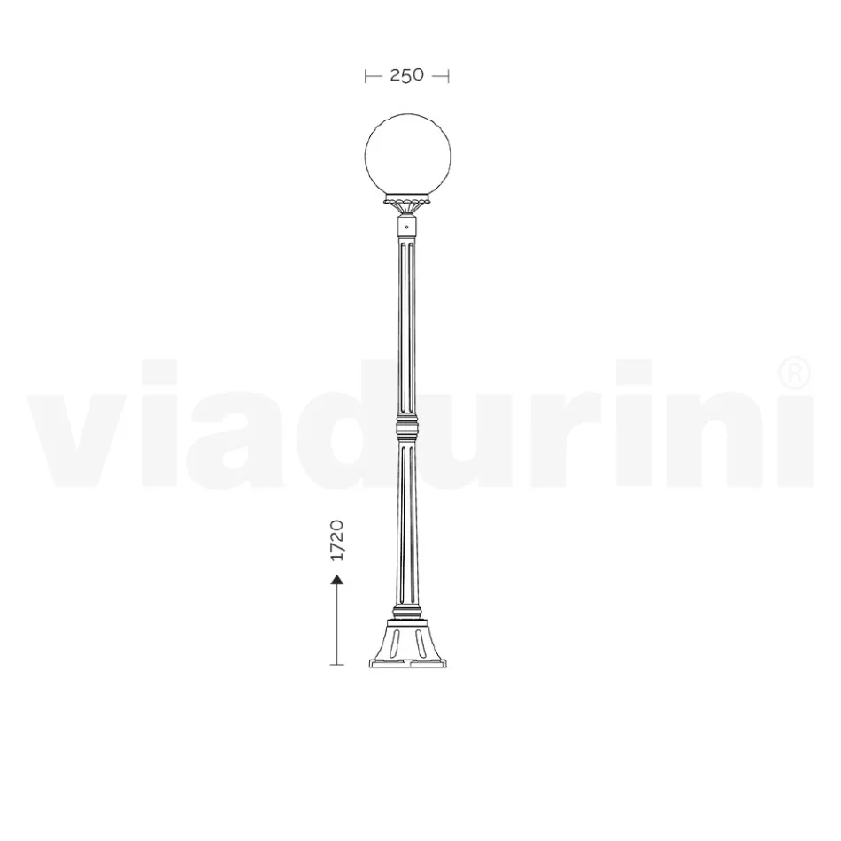 Lampione Alto 172 cm in Acrilico e Alluminio Antracite Made in Italy - Trovaantracite Viadurini