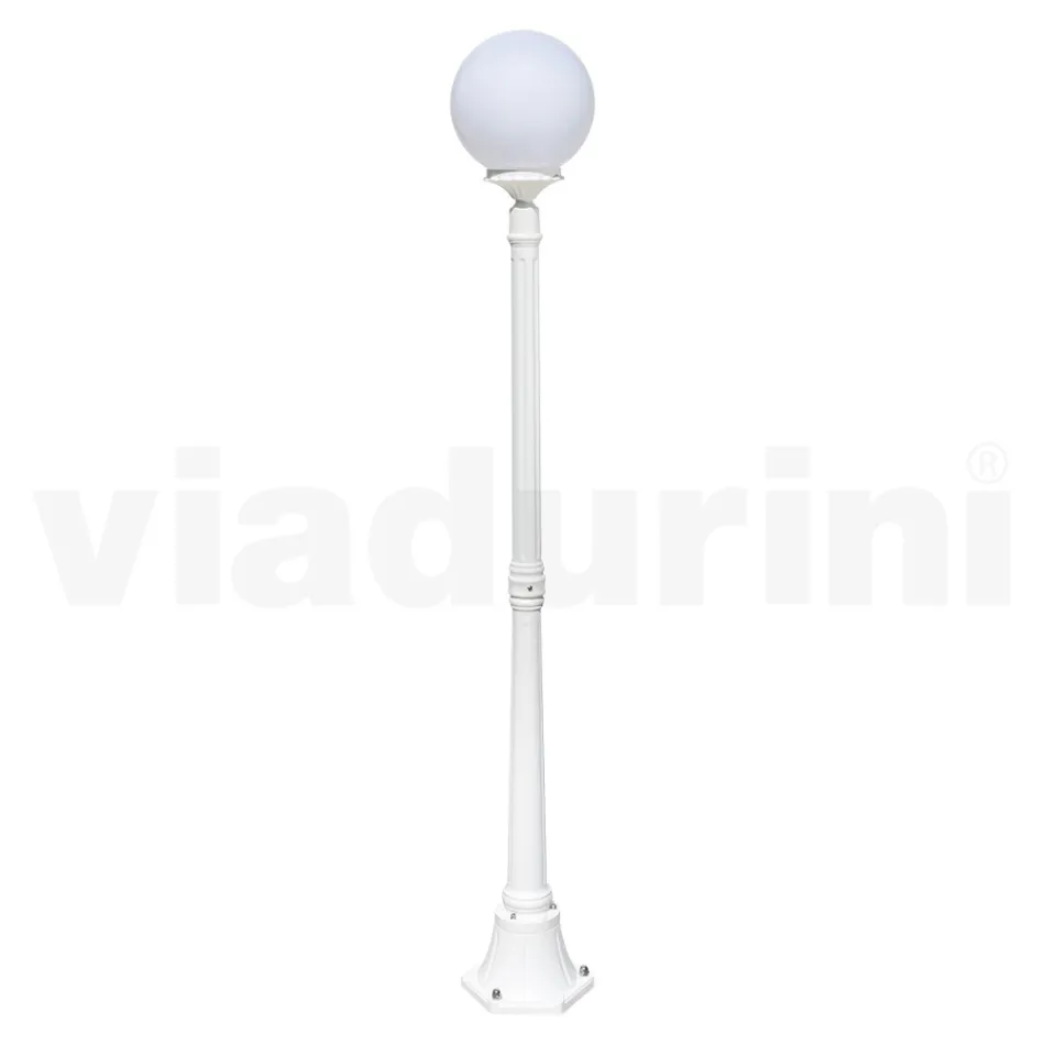 Lampione Alto 172 cm in Acrilico e Alluminio Bianco Made in Italy - Trovabianco Viadurini