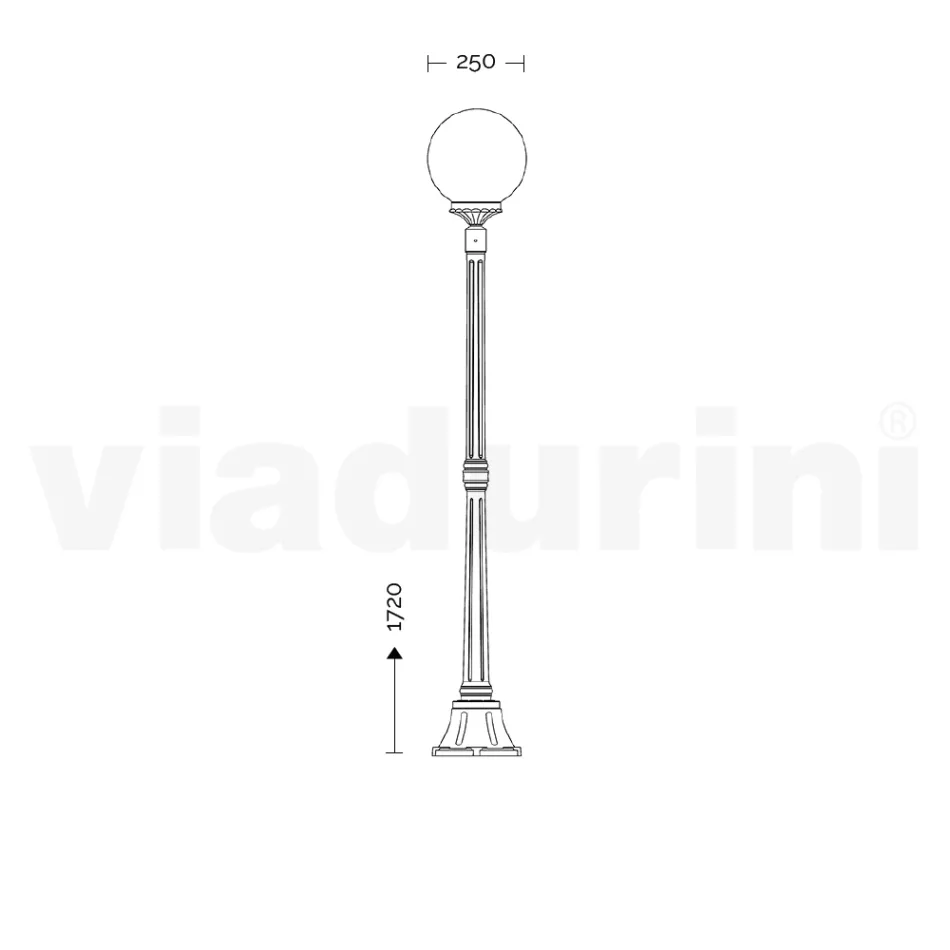 Lampione Alto 172 cm in Acrilico e Alluminio Bianco Made in Italy - Trovabianco Viadurini