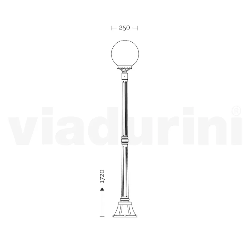 Lampione Alto 172 cm in Acrilico e Alluminio Nero Made in Italy - Trovanero Viadurini