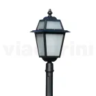 Lampione Alto 178 cm da Giardino in Alluminio Antracite e Vetro Sabbiato - Elric Viadurini