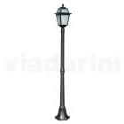 Lampione Alto 178 cm da Giardino in Alluminio Antracite e Vetro Sabbiato - Elric Viadurini