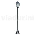 Lampione Alto 178 cm da Giardino in Alluminio Antracite e Vetro Sabbiato - Elric