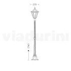 Lampione Alto 179 cm da Giardino in Vetro e 5 Finiture di Alluminio - Pinako Viadurini