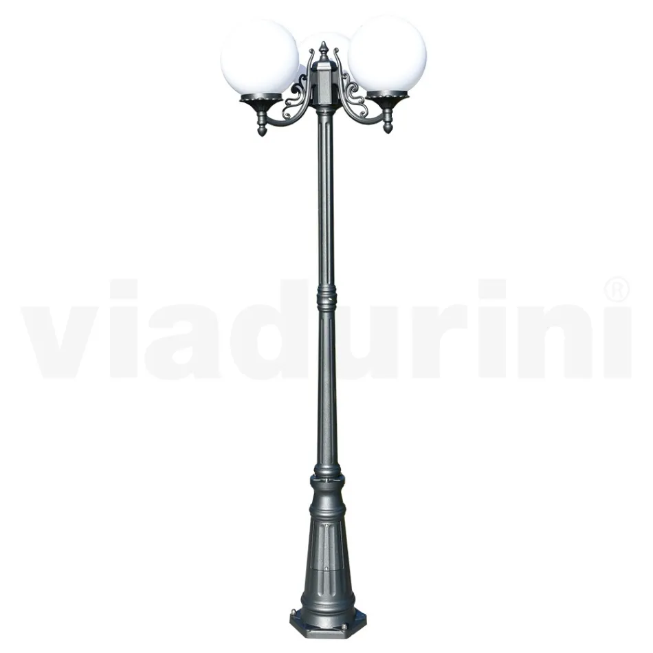 Lampione Alto 200 cm in Acrilico e Alluminio Antracite Made in Italy - Trovaantracite Viadurini