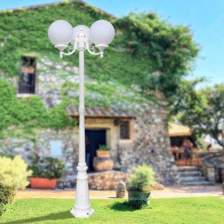 Lampione Alto 200 cm in Acrilico e Alluminio Bianco Made in Italy - Trovabianco Viadurini