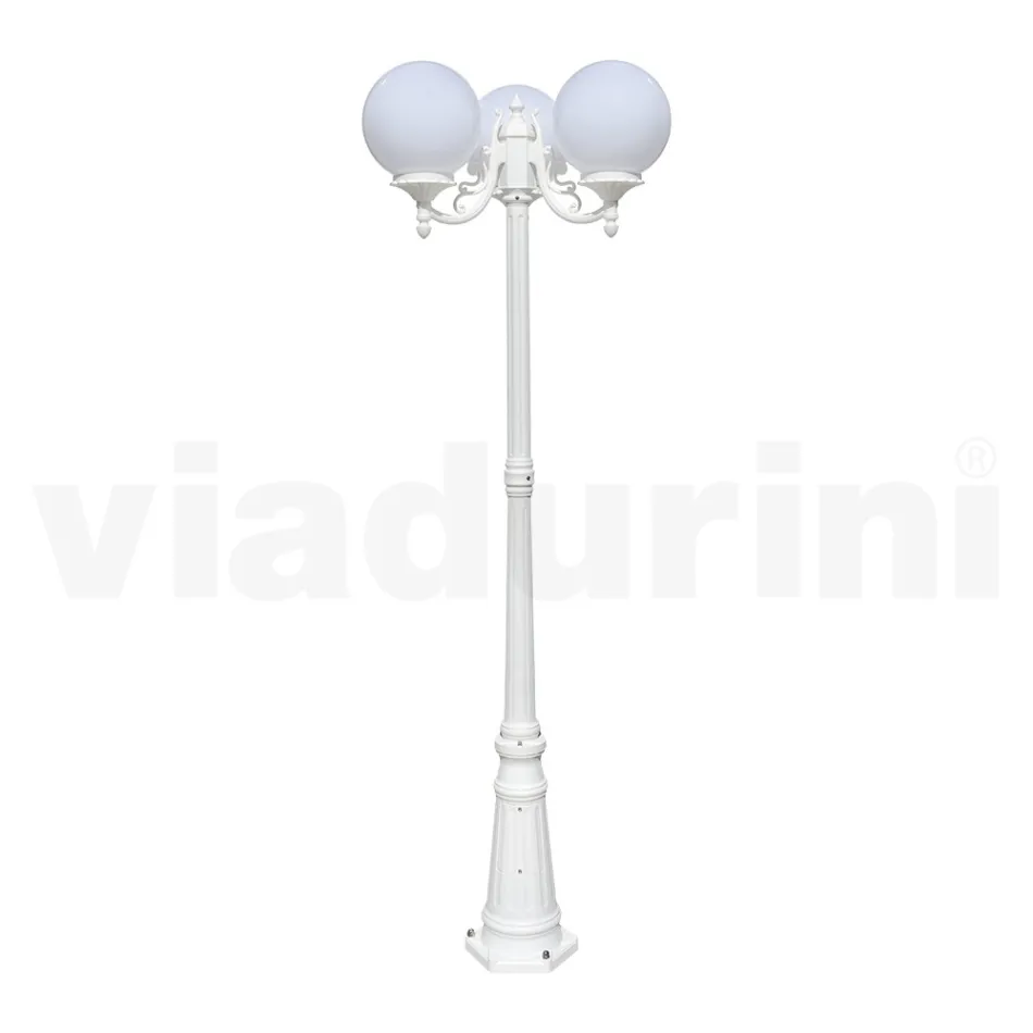 Lampione Alto 200 cm in Acrilico e Alluminio Bianco Made in Italy - Trovabianco Viadurini