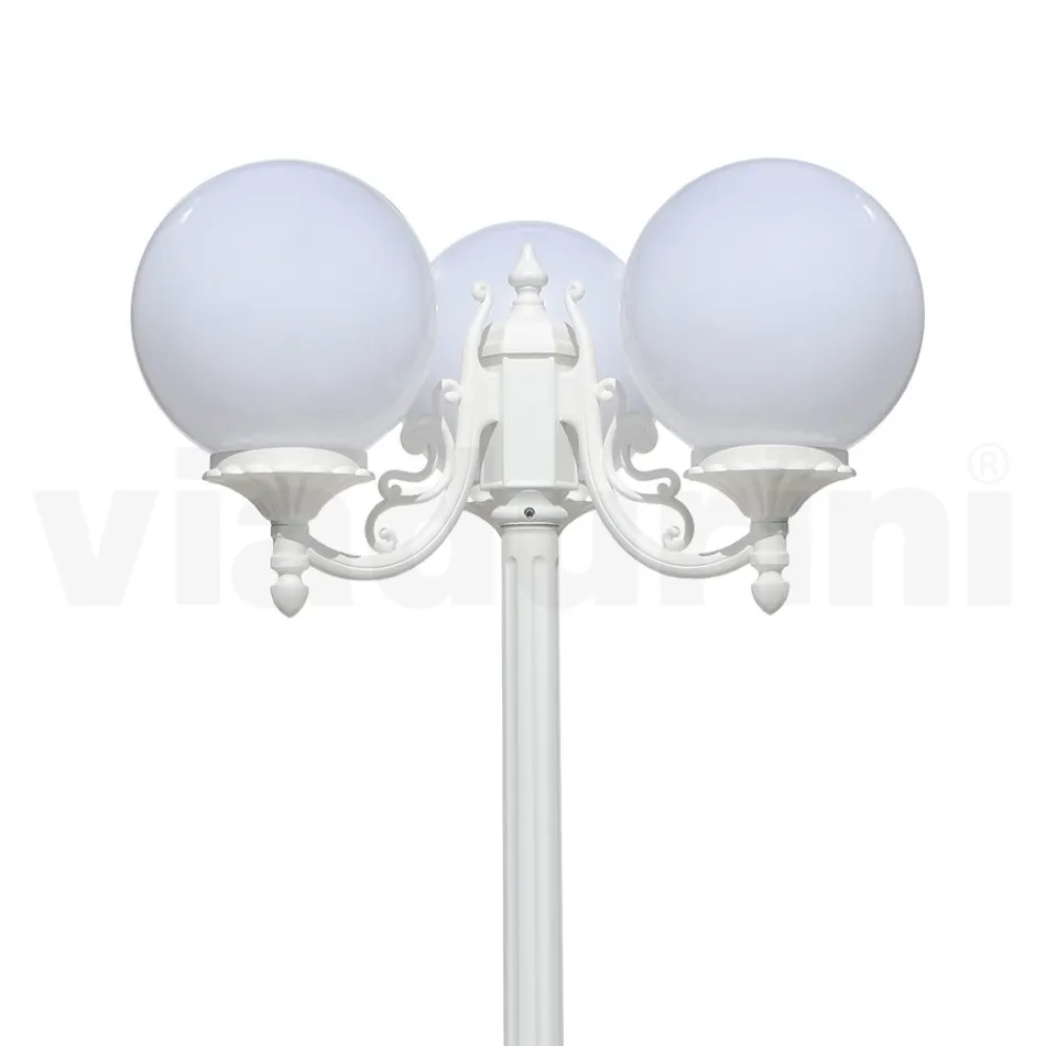 Lampione Alto 200 cm in Acrilico e Alluminio Bianco Made in Italy - Trovabianco Viadurini