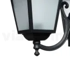 Lampione Alto 208 cm da Giardino in Alluminio Antracite e Vetro Sabbiato - Elric Viadurini