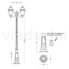 Lampione Alto 208 cm da Giardino in Alluminio Antracite e Vetro Sabbiato - Elric Viadurini
