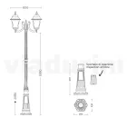 Lampione Alto 208 cm in Vetro e Alluminio Antracite Made in Italy - Scintilla Viadurini