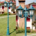 Lampione Alto 211 cm da Giardino in Vetro e 5 Finiture di Alluminio - Pinako