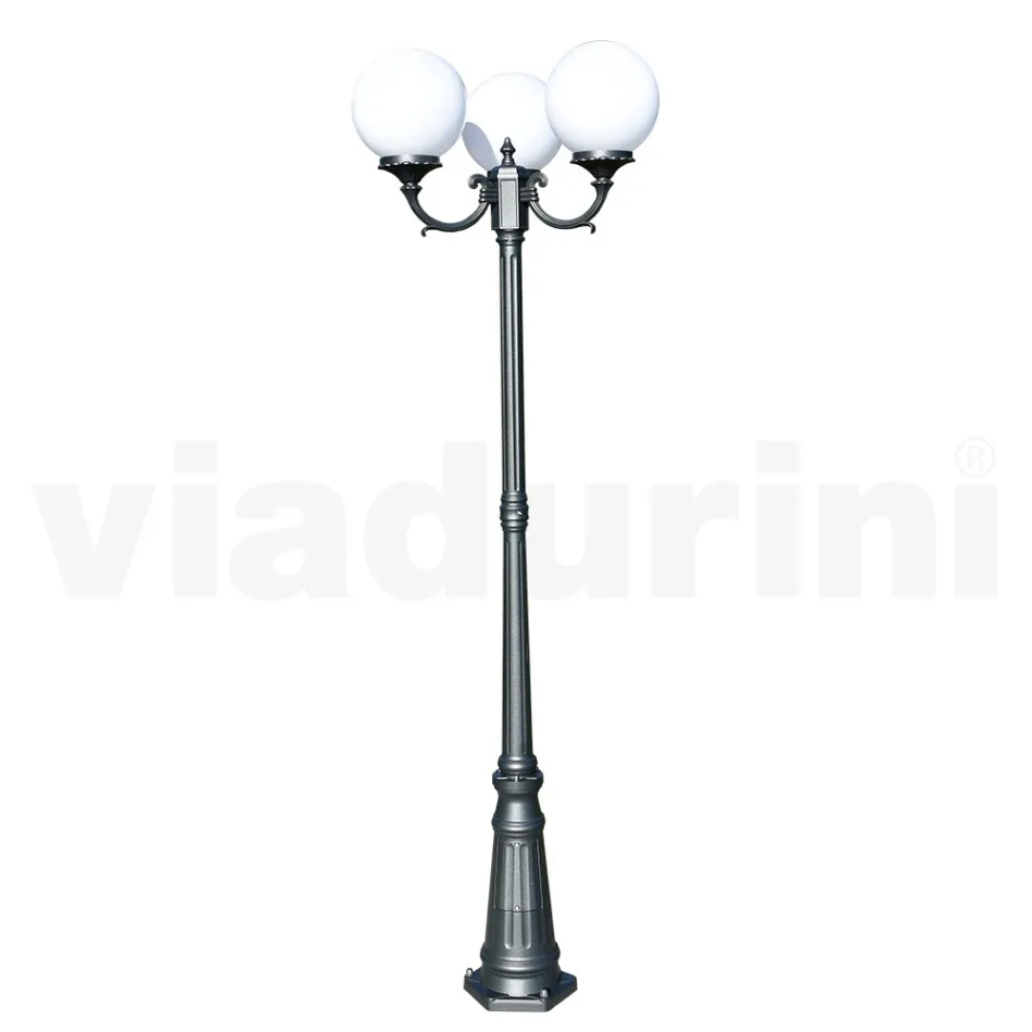 Lampione Alto 212 cm in Acrilico e Alluminio Antracite Made in Italy - Trovaantracite Viadurini
