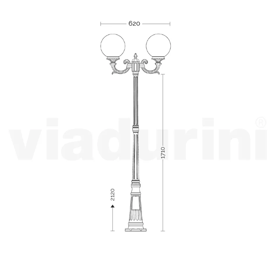 Lampione Alto 212 cm in Acrilico e Alluminio Antracite Made in Italy - Trovaantracite Viadurini