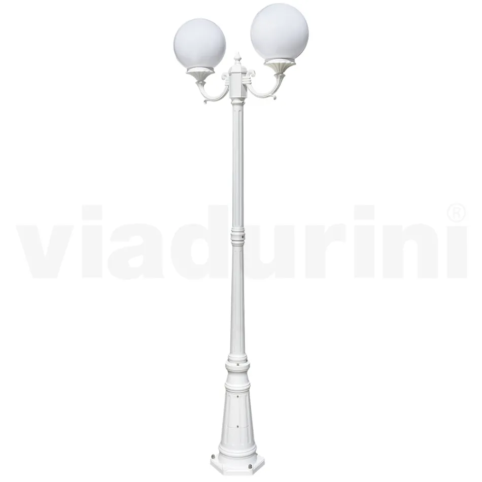 Lampione Alto 212 cm in Acrilico e Alluminio Bianco Made in Italy - Trovabianco Viadurini