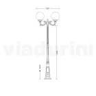 Lampione Alto 212 cm in Acrilico e Alluminio Bianco Made in Italy - Trovabianco Viadurini