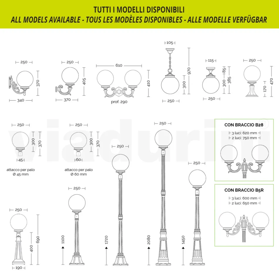 Lampione Alto 212 cm in Acrilico e Alluminio Bianco Made in Italy - Trovabianco Viadurini