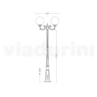 Lampione Alto 212 cm in Acrilico e Alluminio Nero Made in Italy - Trovanero Viadurini