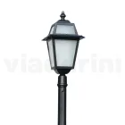 Lampione Alto 214 cm da Giardino in Alluminio Antracite e Vetro Sabbiato - Elric Viadurini