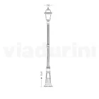 Lampione Alto 214 cm da Giardino in Alluminio Antracite e Vetro Sabbiato - Elric Viadurini