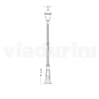 Lampione Alto 214 cm in Vetro e Alluminio Antracite Made in Italy - Scintilla Viadurini