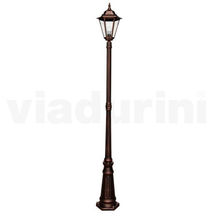 Lampione Alto 215 cm da Giardino in Vetro e 5 Finiture di Alluminio - Pinako Viadurini