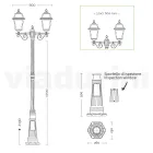 Lampione Alto 219 cm da Giardino in Alluminio Antracite e Vetro Sabbiato - Elric Viadurini