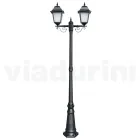 Lampione Alto 219 cm in Vetro e Alluminio Antracite Made in Italy - Scintilla Viadurini