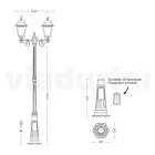 Lampione Alto 219 cm in Vetro e Alluminio Antracite Made in Italy - Scintilla Viadurini