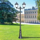Lampione Alto 219 cm in Vetro e Alluminio Antracite Made in Italy - Scintilla Viadurini