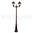 Lampione Alto 221 cm da Giardino in Vetro e 5 Finiture di Alluminio - Pinako Viadurini