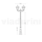Lampione Alto 221 cm da Giardino in Vetro e 5 Finiture di Alluminio - Pinako Viadurini