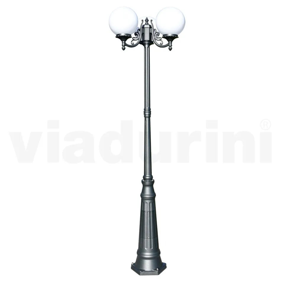 Lampione Alto 230 cm in Acrilico e Alluminio Antracite Made in Italy - Trovaantracite Viadurini
