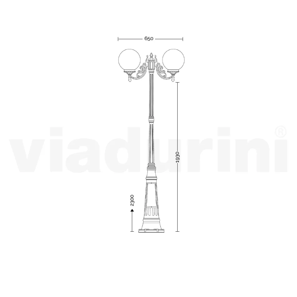 Lampione Alto 230 cm in Acrilico e Alluminio Bianco Made in Italy - Trovabianco Viadurini