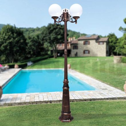 Lampione Alto 230 cm in Acrilico e Alluminio Nero Made in Italy - Trovanero Viadurini