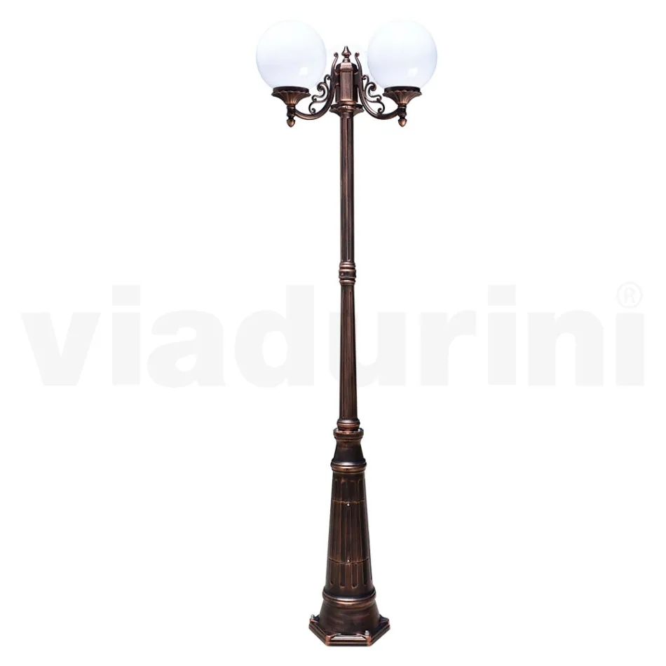 Lampione Alto 230 cm in Acrilico e Alluminio Nero Made in Italy - Trovanero Viadurini