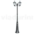 Lampione Alto 238 cm da Giardino in Alluminio Antracite e Vetro Sabbiato - Elric Viadurini