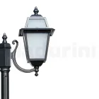 Lampione Alto 238 cm da Giardino in Alluminio Antracite e Vetro Sabbiato - Elric Viadurini