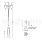 Lampione Alto 238 cm in Vetro e Alluminio Antracite Made in Italy - Scintilla Viadurini