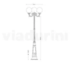 Lampione Alto 242 cm in Acrilico e Alluminio Antracite Made in Italy - Trovaantracite Viadurini