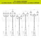 Lampione Alto 249 cm da Giardino in Alluminio Antracite e Vetro Sabbiato - Elric Viadurini