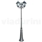 Lampione Alto 249 cm in Vetro e Alluminio Antracite Made in Italy - Scintilla Viadurini