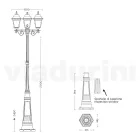Lampione Alto 249 cm in Vetro e Alluminio Antracite Made in Italy - Scintilla Viadurini