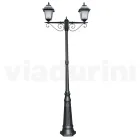Lampione Alto 255 cm in Vetro e Alluminio Antracite Made in Italy - Scintilla Viadurini