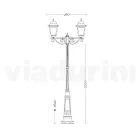 Lampione Alto 264 cm per il Giardino in Vetro e Alluminio Pressofuso - Alchimista Viadurini