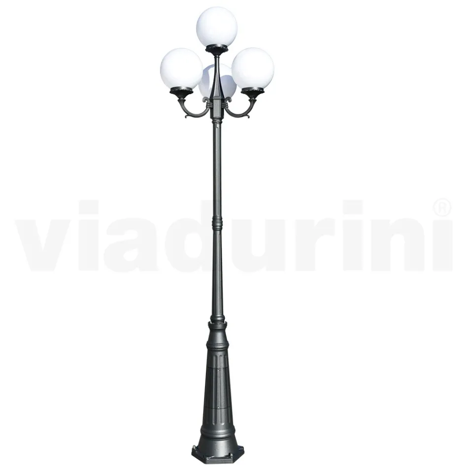 Lampione Alto 270 cm in Acrilico e Alluminio Antracite Made in Italy - Trovaantracite Viadurini